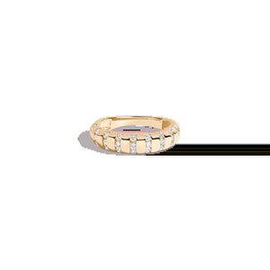Lab Grown White Sapphire Striped Matrix Ring NikNenz™ Premium Gold & Diamonds