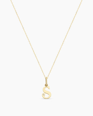 Diamond Vintage Alphabet Charm Necklace
