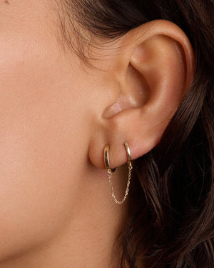14K Gold Rose Double Huggie