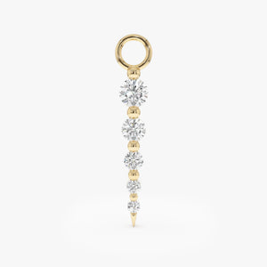 Dainty Diamond Spike Dangle Charm, Solid Gold Lab Grown Diamond Charms, Mix and Match Earrings Charms, Charm Jewelry, 10K, 14K, 18K, Olyn