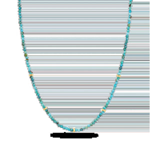 Turquoise & Faceted Gold Bead Necklace