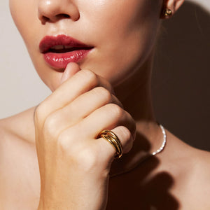Interlocking Ring NikNenz™ Premium Gold & Diamonds
