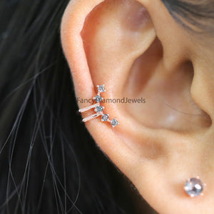 Ear Cuff Earrings, Ear Wraps, Earring Cuffs, Natural Diamond Ear Cuff, No Piercing Ear Cuff, 14K Gold Diamond Ear Cuff, Gold Ear Wrap KD1070
