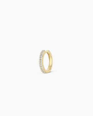 14K Diamond Double down Single Huggie