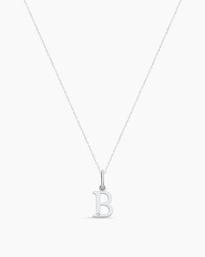 Diamond Vintage Alphabet Charm Necklace