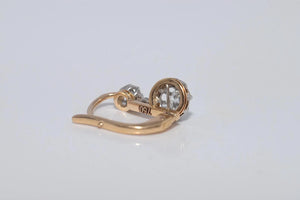 Antique Circa 1920S 18K Gold Art Deco Natural Diamond Decorated Earring