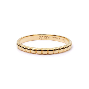Dainty Ridged Stacking Ring 18Ct Gold Plate