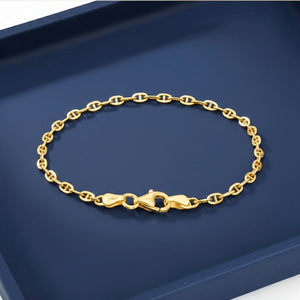 Sterling Silver Gold Plated Mariner Link Bracelet