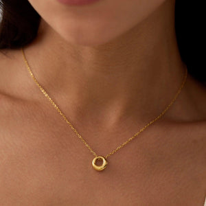 Stunning 18K Gold Plated Eternity Circle Necklace - Tarnish Resistant Elegance.