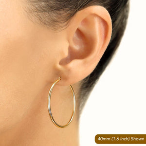 Elevate Your Style with Exquisite Handmade 14K Solid Yellow Gold Round Hoop Earrings.