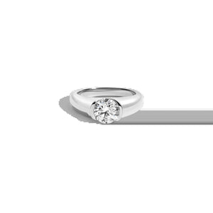 1Ct round Lab Grown Diamond Floating Signet Ring NikNenz™ Premium Gold & Diamonds