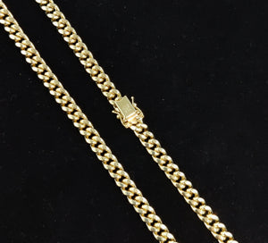 10K Real Gold Miami Cuban Link Chain Necklace and Bracelet,10K Gold Miami Cuban 2Mm - 6.8Mm, 10K Gold Chain, Real Gold Men and Women Chain