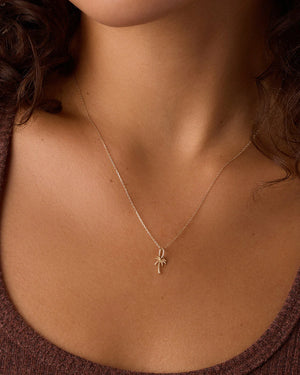 Gold Palm Charm Necklace