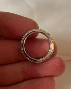 Round Cut Created Diamond Sterling Silver Wedding Band Ring