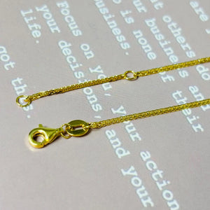 Minimalist 24K Solid Gold Necklace, Handmade Yellow Gold