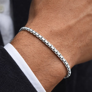 Sterling Silver Italian Box Chain Bracelet, 7.5"