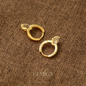 14K Gold Vermeil Diamond Stud Earrings: Elegant Minimalist Jewelry, Ohrstecker Gold, Ohrringe Gold