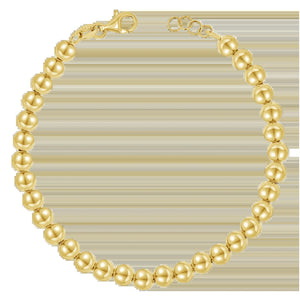 14K Gold 5Mm Ball Bead Bracelet