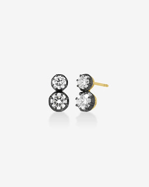 Elegant Georgian Lab Diamond Duo Studs - Timeless Brilliance for Every Occasion.
