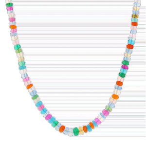 Multicolor Ethiopian Opal Bead Necklace