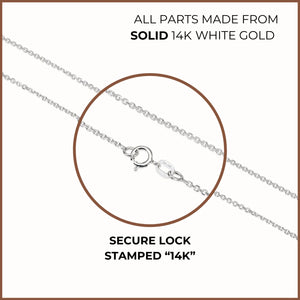 14K Gold Diamond Cut Cable Chain, Available in 14K Yellow or White Gold, Pendant Chain Necklace