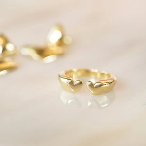 Heart Signet Ring 18Ct Gold Plate