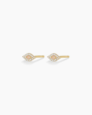 14K Diamond Evil Eye Studs