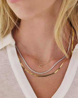 Elegant Mini Diamond Tennis Necklace - Timeless Sparkle for Every Occasion.