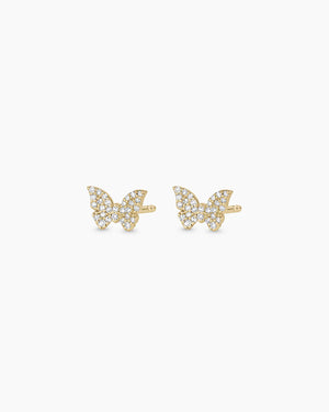 14K Diamond Butterfly Studs