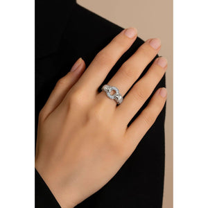 Stunning Two-Tone Sterling Silver Jaguar Ring.