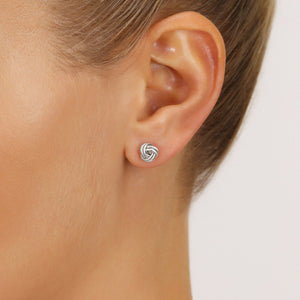 14K Gold Polished Love Knot Stud Earrings with Screwbackings, 7Mm