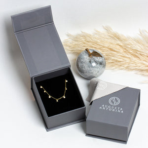 Silver Dangling CZ Diamonds Necklace in 18K Gold, Minimalist Diamond Drop Station Necklace, Layering Diamonds Necklace, Jewelry for Women