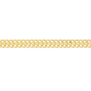 4.3Mm Diamond Cut Curb Bismark Chain Anklet Real 14K Yellow Gold 10"