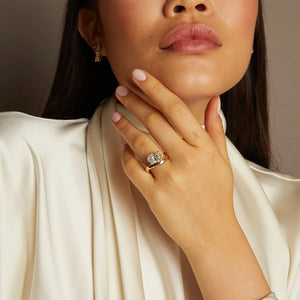 3Ct Oval Lab Grown Diamond Floating Ring NikNenz™ Premium Gold & Diamonds