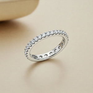 Sterling Silver Simulated Diamond Eternity Band Ring, 2.5Mm