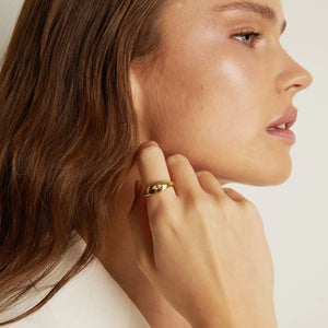 Chunky Lab Grown White Sapphire Marquise Ring NikNenz™ Premium Gold & Diamonds