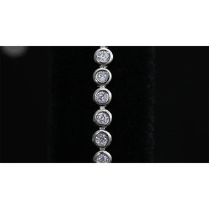 CZ Elegant Tennis Bracelet, Adjustable in Sterling Silver