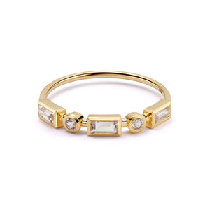 Estée Lalonde Fine Baguette Sapphire Ring 14Ct Solid Gold