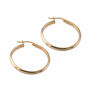 Bold 14K Solid Gold Hoop Earrings - Classic 3.10mm Thick Design.