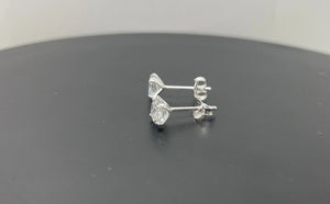 925 Sterling Silver round Clear Earrings Studs Tiny Small Large One Pair