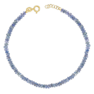 Blue Sapphire Faceted Bead Bracelet