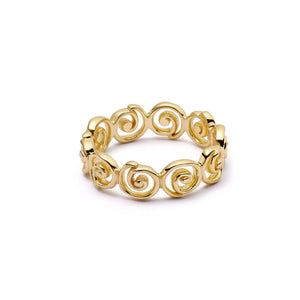 Spiral Band Ring 18Ct Gold Plate
