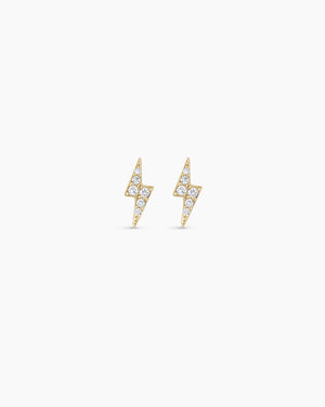 14K Diamond Lightning Studs
