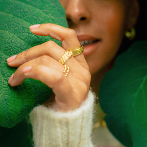 Shrimps Belt Ring 18Ct Gold Plate