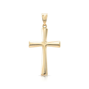 Elegant 14K Gold Classic Cross Pendant Necklace with 18" Cable Chain.