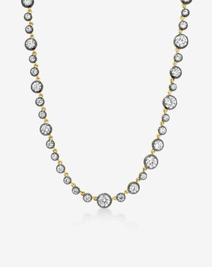 Elegant Georgian Lab Diamond Tennis Necklace - Timeless Sparkle.