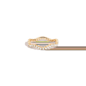 Lab Grown White Sapphire Wave Ring NikNenz™ Premium Gold & Diamonds