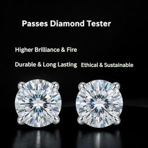 Moissanite Stud Earrings 3Mm–10Mm, 925 Sterling Silver Screw Back, VVS1 GRA Certified, Diamond Alternative Studs for Men Women, Mothers Day