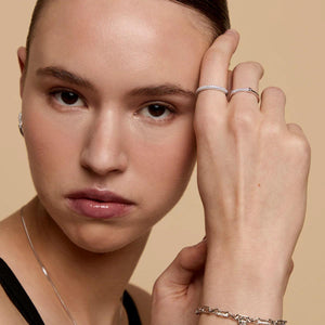 Stunning Silver Pavé Essential Band Ring – Elevate Your Style!.