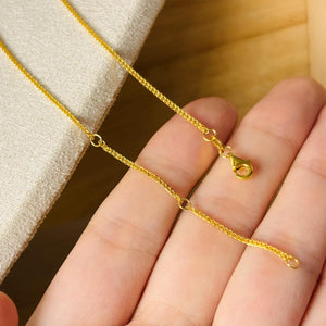 Minimalist 24K Solid Gold Necklace, Handmade Yellow Gold
